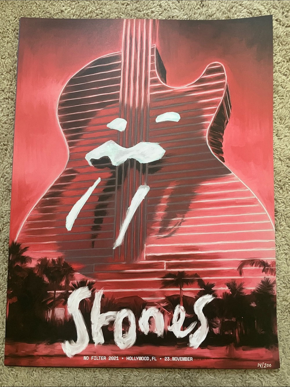 The Rolling Stones No Filter Tour Poster 11.23.2021 Hollywood, FL